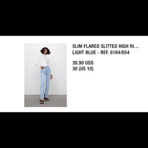 Zara slim high rise, flare, slit leg jeans! Size 30 (10)